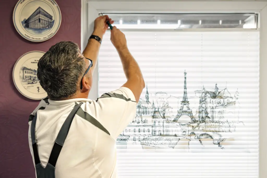 Raumausstattung Stefan-Mohring Installation eines Plissee Foto von Klick-Moment